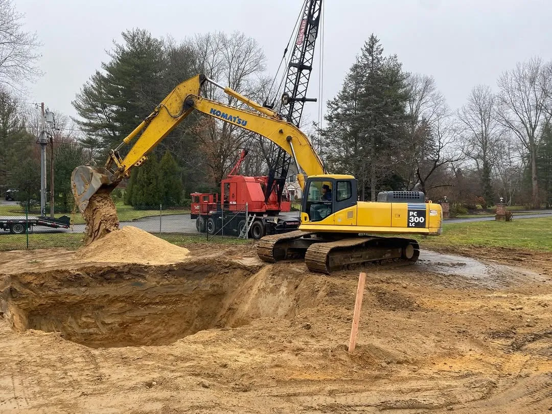 D.C. Crane Service performing Excavation Work on Long Island, NY